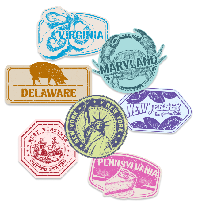 Mid-Atlantic Classics stamp group