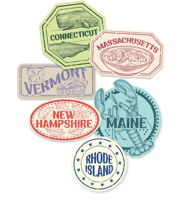 New England Bites stamp group