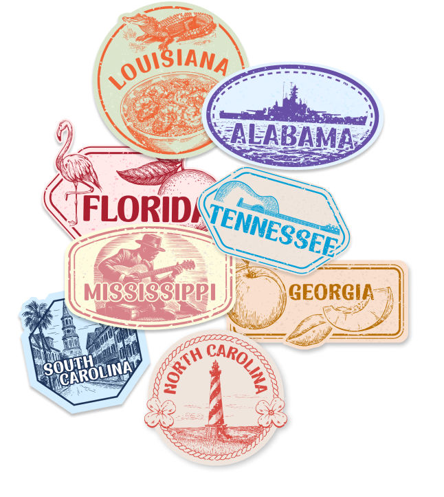 Southern Comforts stamp group